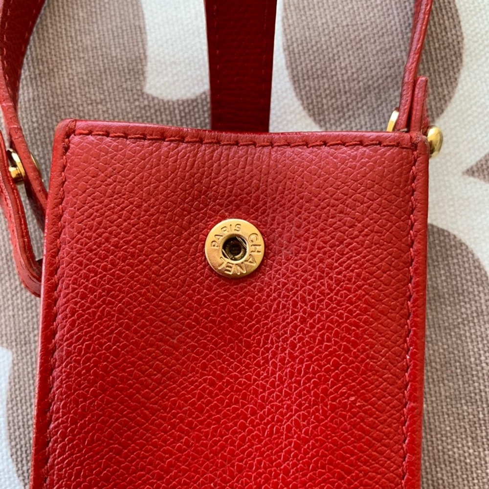 Chanel Vintage leather cc phone holder. Pouch. Purse - Picture 4 of 16